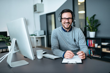 Portrait of a happy customer service operator.
