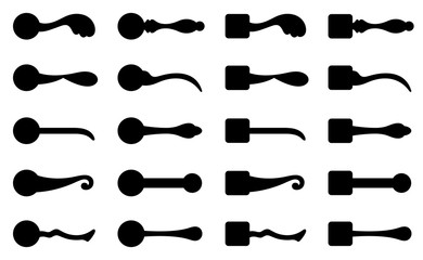 Set of different door knobs isolated on white