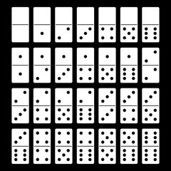 Illustration of domino set with black in background