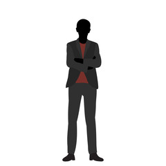 vector, isolated, man in a jacket silhouette in colored clothes