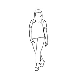 vector, isolated, girl, woman sketch