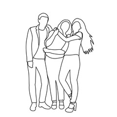 people friendship sketch