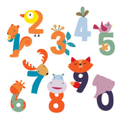 animals number vector design