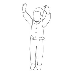  child, boy rejoices sketch