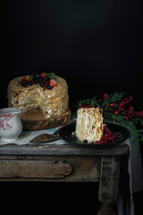 cake Napoleon puff pastry with butter cream