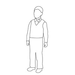 vector, isolated, child, boy sketch