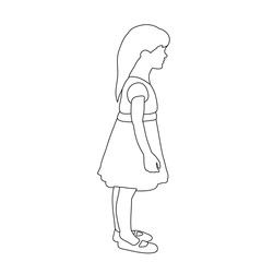 child, girl sketch