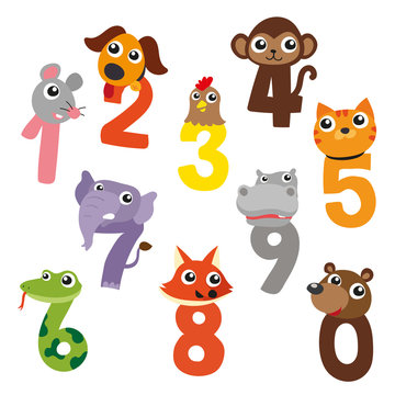 animals number vector design