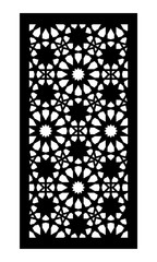 Panel for laser cutting. Template for interior partition in arabesque style. Ratio 1:2