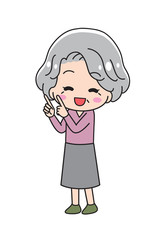 My grandmother with a finger