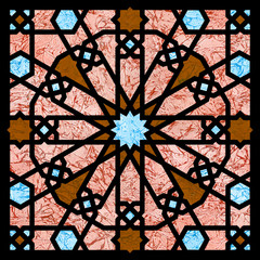 Arabesque square tile textured with rich hand drawn texture
