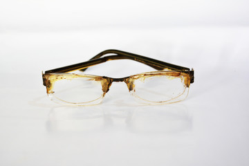 Glasses on a white background