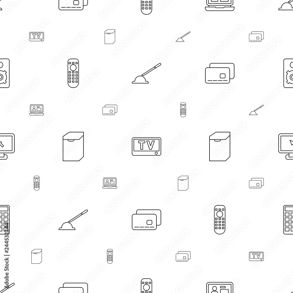 Poster electronic icons pattern seamless white background