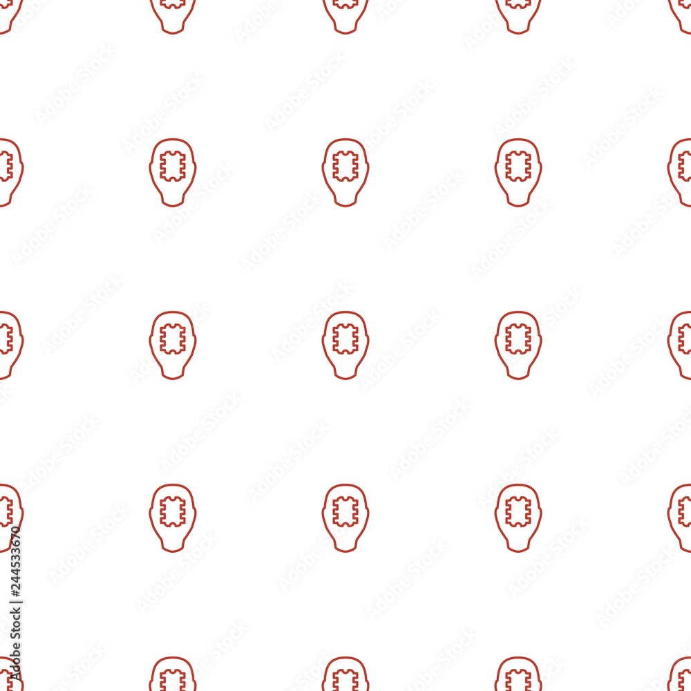 Poster cpu in head icon pattern seamless white background