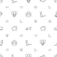 animal icons pattern seamless white background