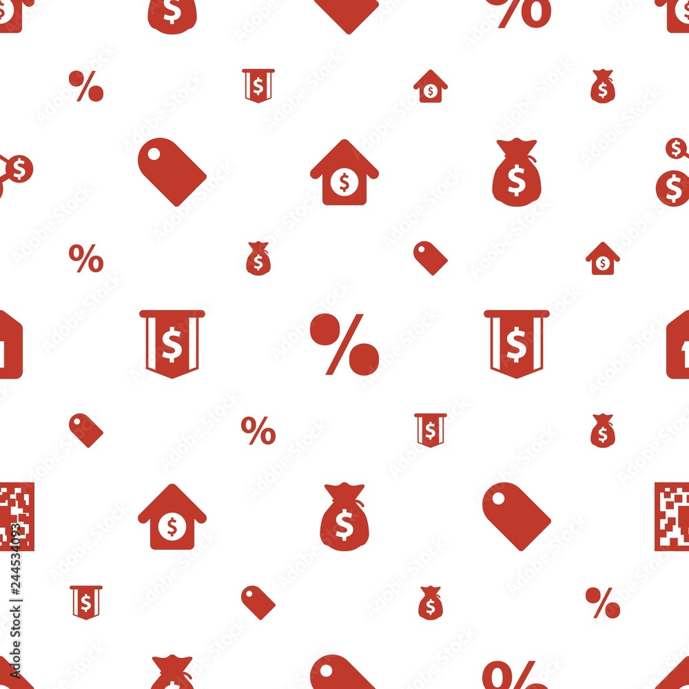 Sticker price icons pattern seamless white background