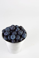 Blueberries in aluminum cup