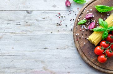 Ingredients for cooking Italian pasta