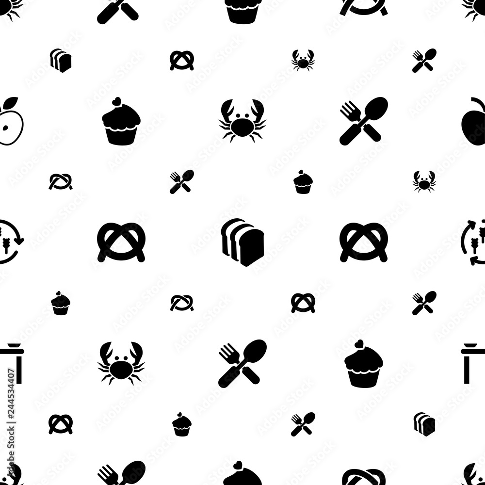 Poster eat icons pattern seamless white background