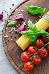 Ingredients for cooking Italian pasta
