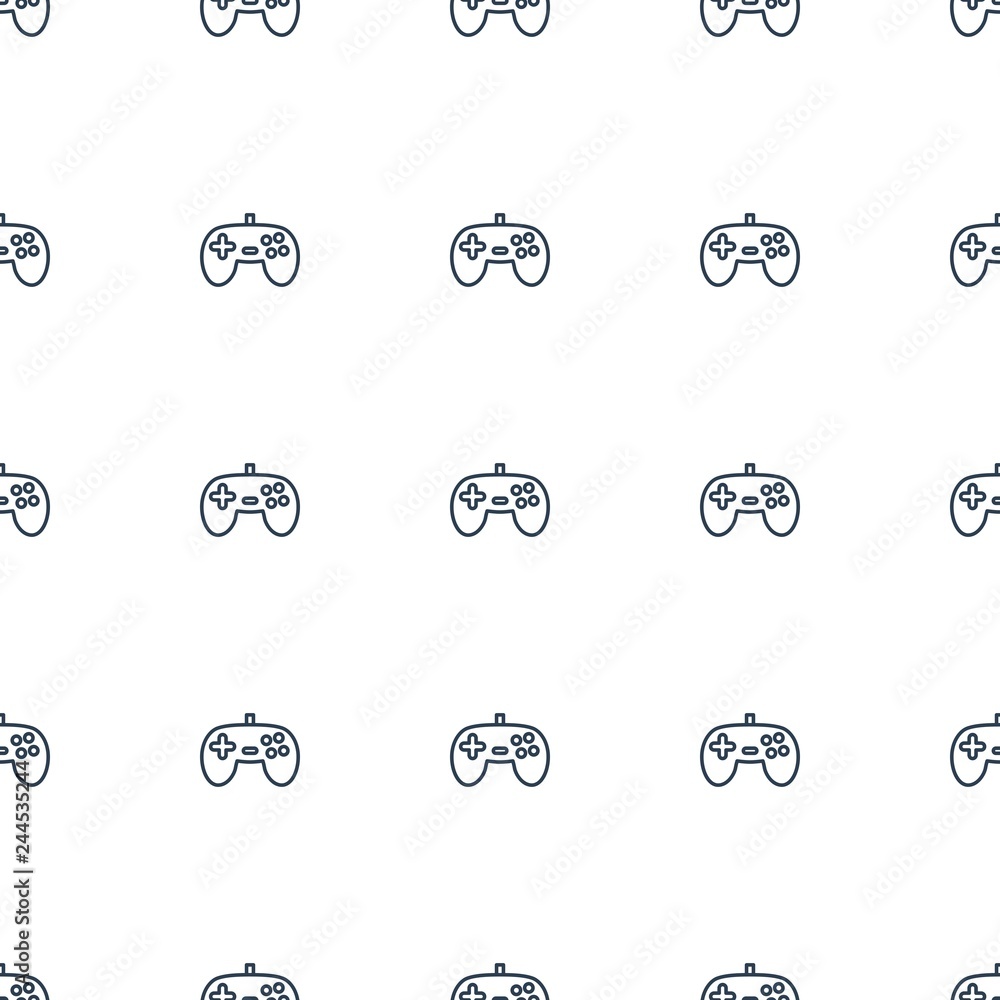 Poster joystick icon pattern seamless white background