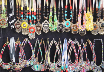 beads, necklaces in the Tashkent market