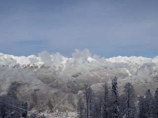 mountains in winter