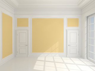 Empty interior with two white door