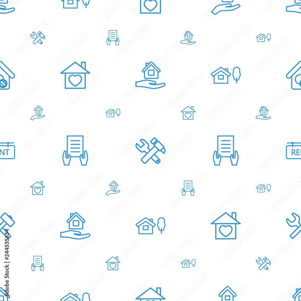 Poster property icons pattern seamless white background