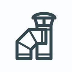 Chimney pipes and steel elements vector icon