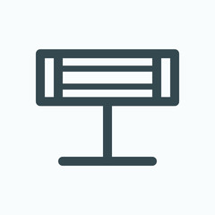 Infrared heater icon, linear electric infrared heater vector icon