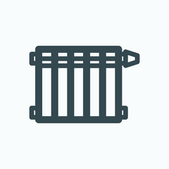 Modern raditor icon, heater battery vector icon