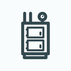 Solid fuel boiler icon, central heating solid fuel boiler vector icon