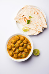Masala Soya Chunk Curry made using Soyabean nuggets and spices - protein rich food from India
