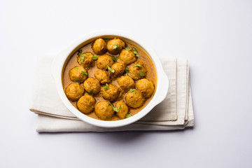Masala Soya Chunk Curry made using Soyabean nuggets and spices - protein rich food from India