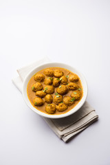 Masala Soya Chunk Curry made using Soyabean nuggets and spices - protein rich food from India
