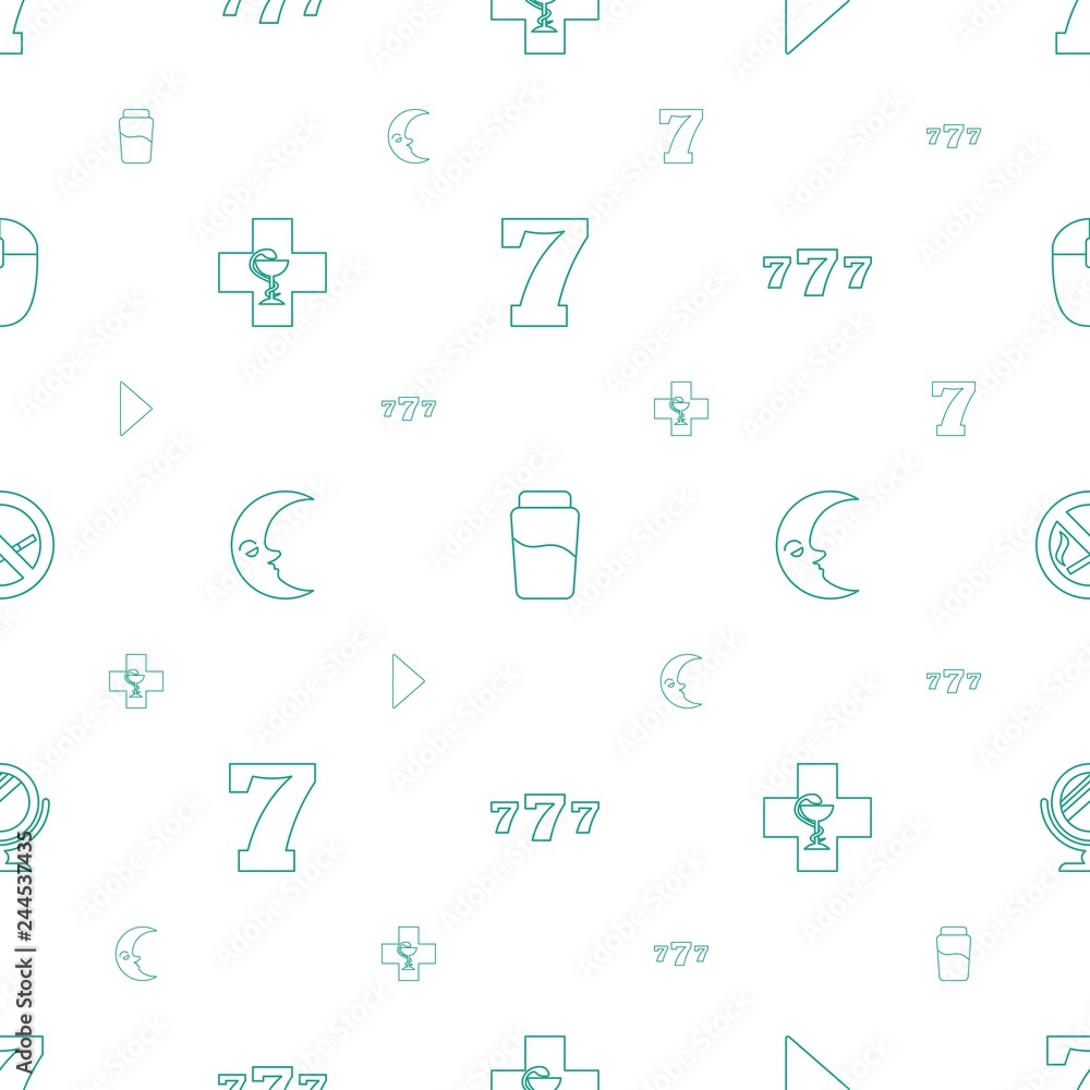 Poster reflection icons pattern seamless white background