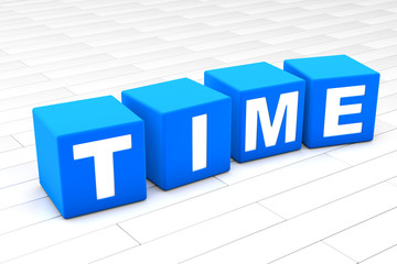 3D rendered illustration of the word Time.