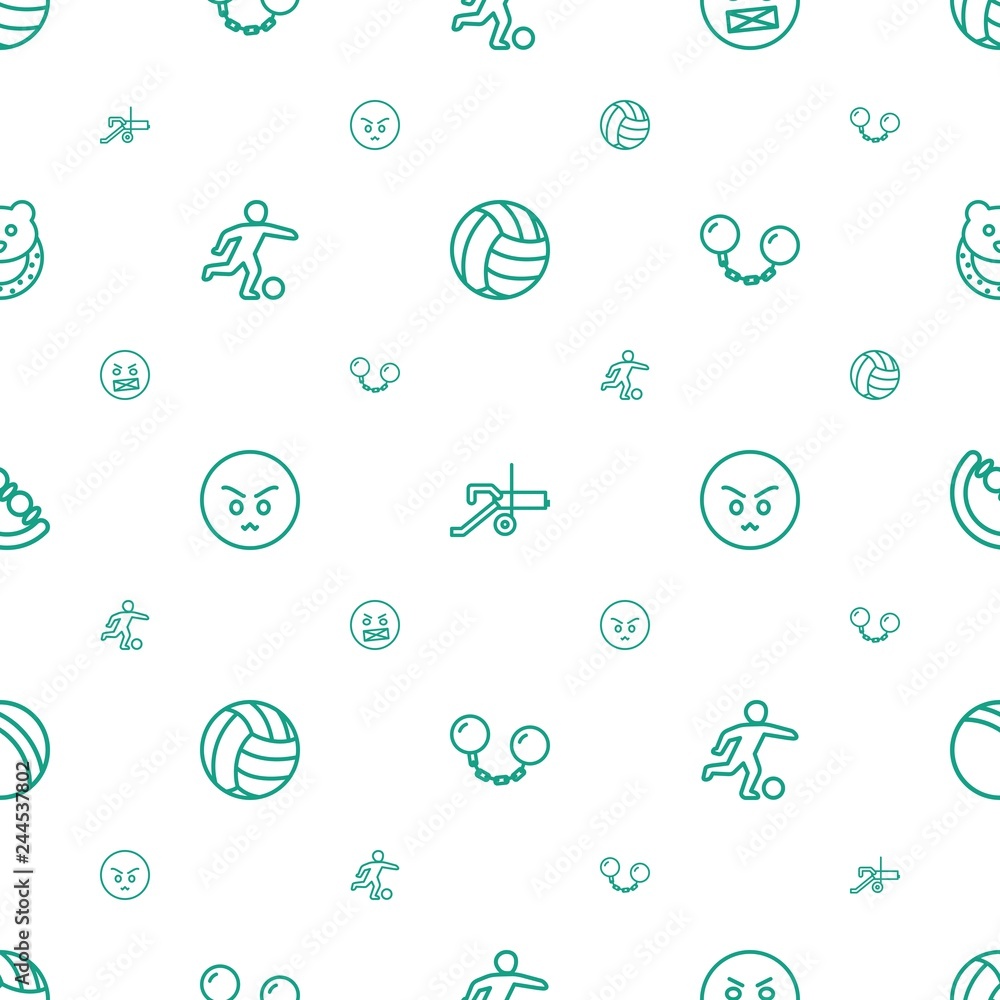 Poster ball icons pattern seamless white background