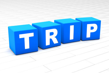 3D rendered illustration of the word Trip.