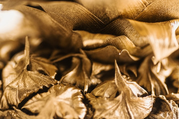 Naklejka premium Creative design made of gold pineapple, abstract background macro