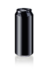 black drink can isolated on white