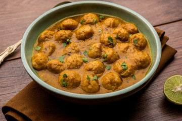 Masala Soya Chunk Curry made using Soyabean nuggets and spices - protein rich food from India