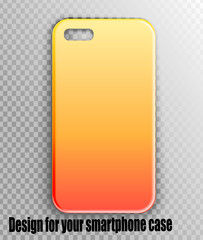 Vector accessory design for smartphone.  Fashion accessory for the gadget, smartphone - mock up. Peach Gradient - Season Trend