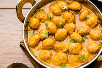 Masala Soya Chunk Curry made using Soyabean nuggets and spices - protein rich food from India