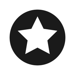 Star icon flat black round button vector illustration