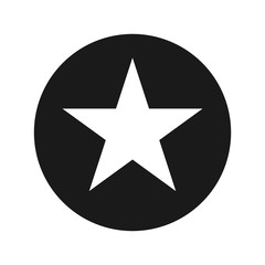 Star icon flat black round button vector illustration