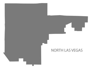 North Las Vegas Nevada city map grey illustration silhouette