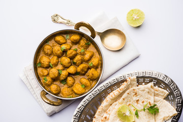 Masala Soya Chunk Curry made using Soyabean nuggets and spices - protein rich food from India