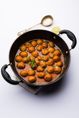 Masala Soya Chunk Curry made using Soyabean nuggets and spices - protein rich food from India